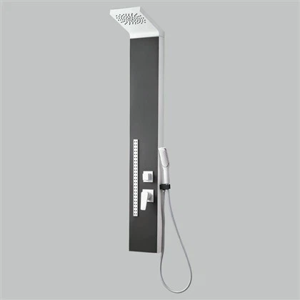 Sistema de panel de ducha de vidrio negro mate